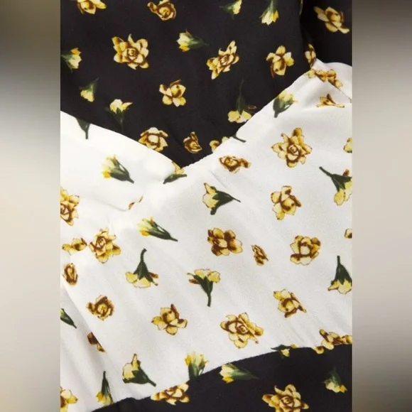 ELIE TAHARI Floral Print Silk Midi-Dress V-Neck Lined Size Large - Picture 6 of 17